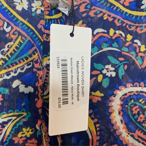Molly Bracken Loose Paisley Shirt size M - Picture 5 of 13